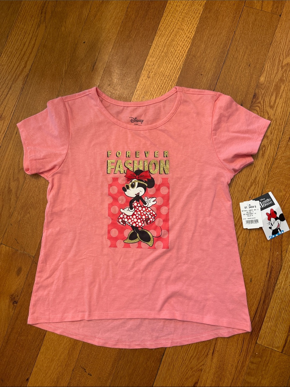 Disney Pink Minnie Mouse 'Forever Fashion' Girls Tee